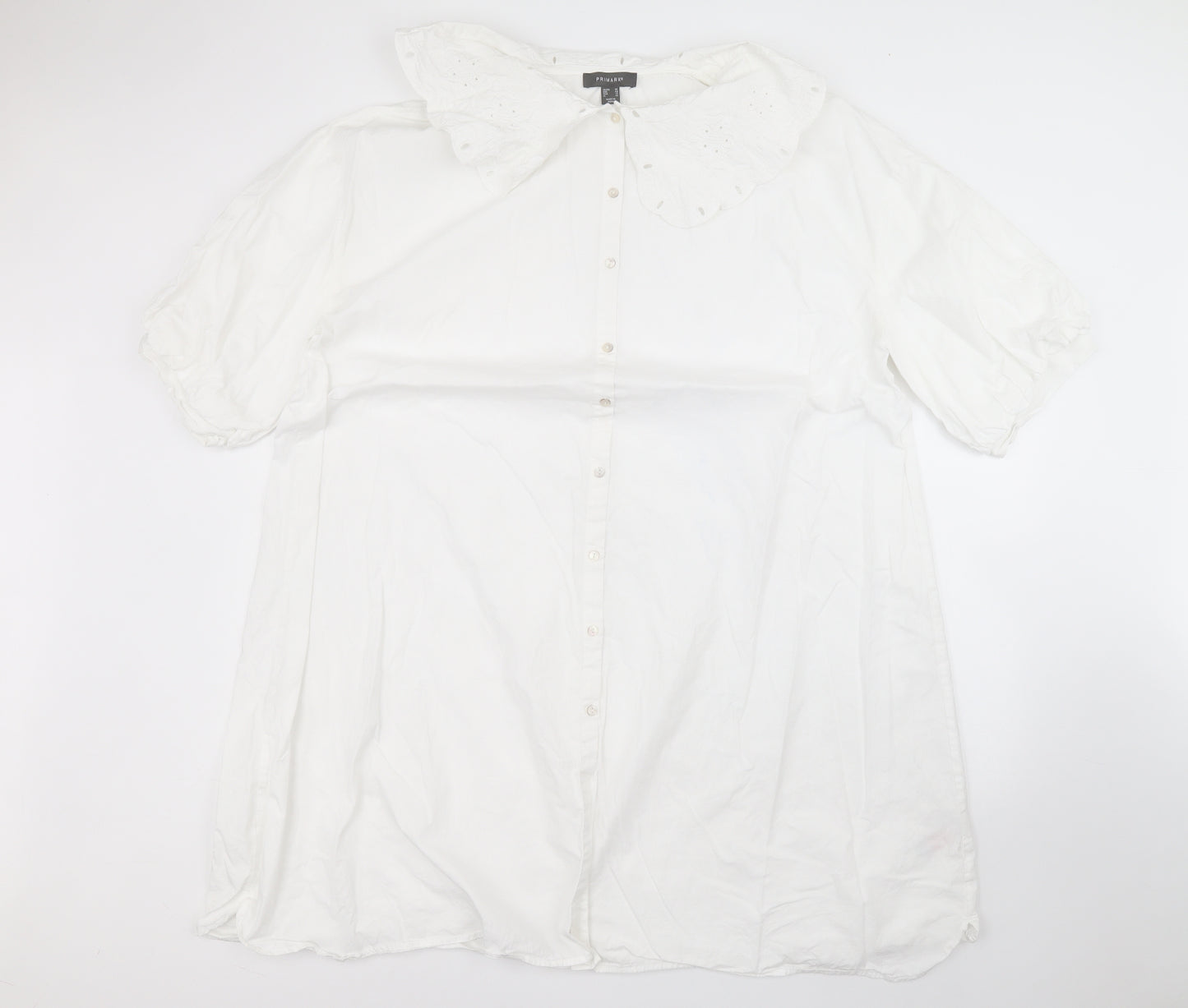 Primark Womens White  Cotton A-Line  Size 20  Collared