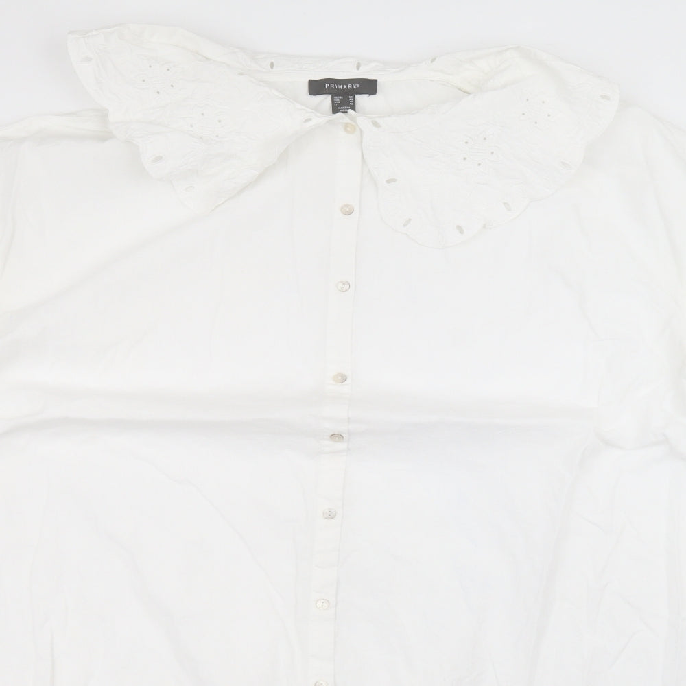 Primark Womens White  Cotton A-Line  Size 20  Collared
