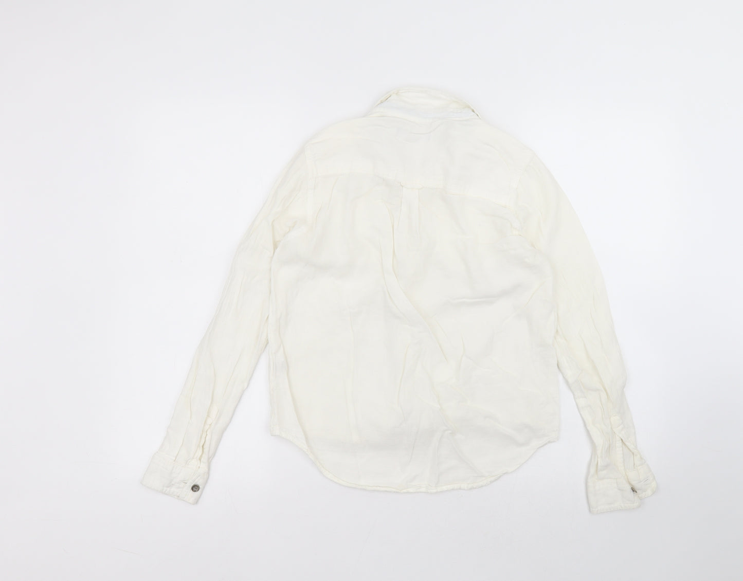 Atmosphere Womens White  Cotton Basic Button-Up Size 8 Collared