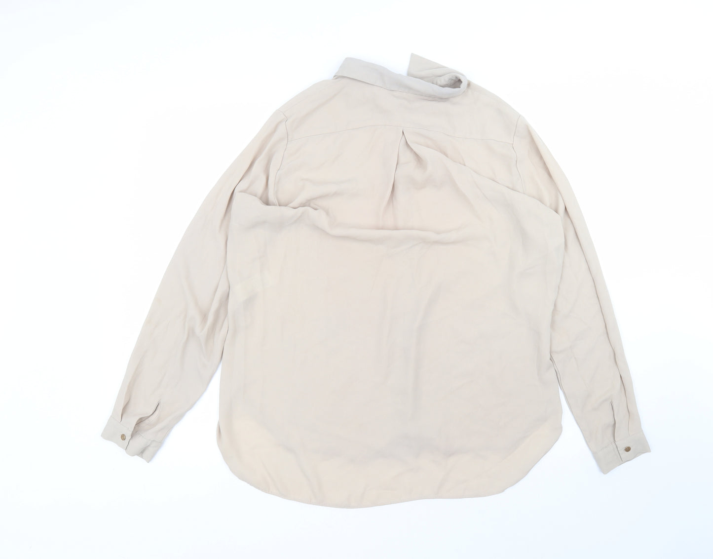 Iconic Womens Brown  Polyester Basic Button-Up Size 16 Collared