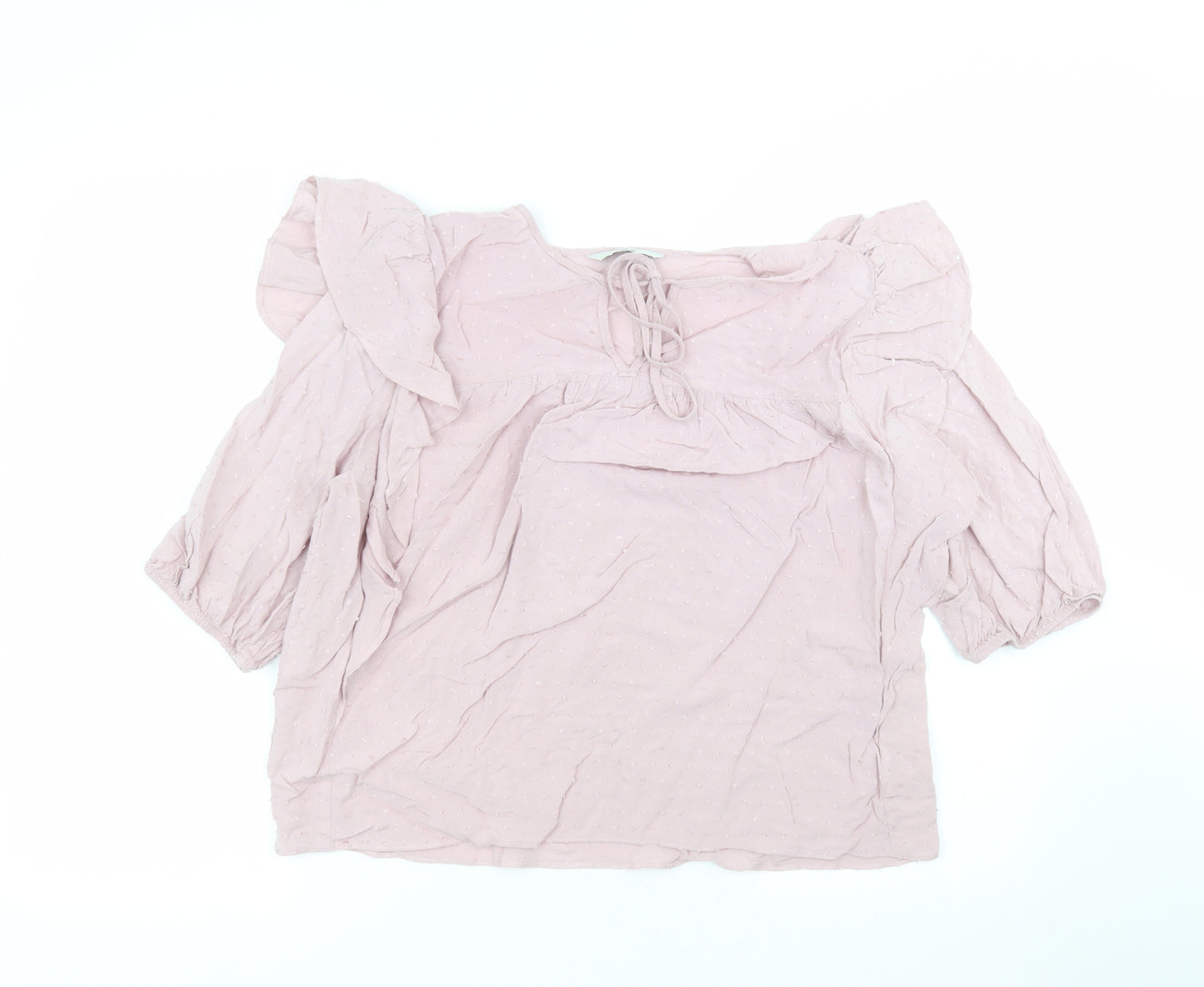 George Womens Pink  Viscose Basic T-Shirt Size 14 Round Neck