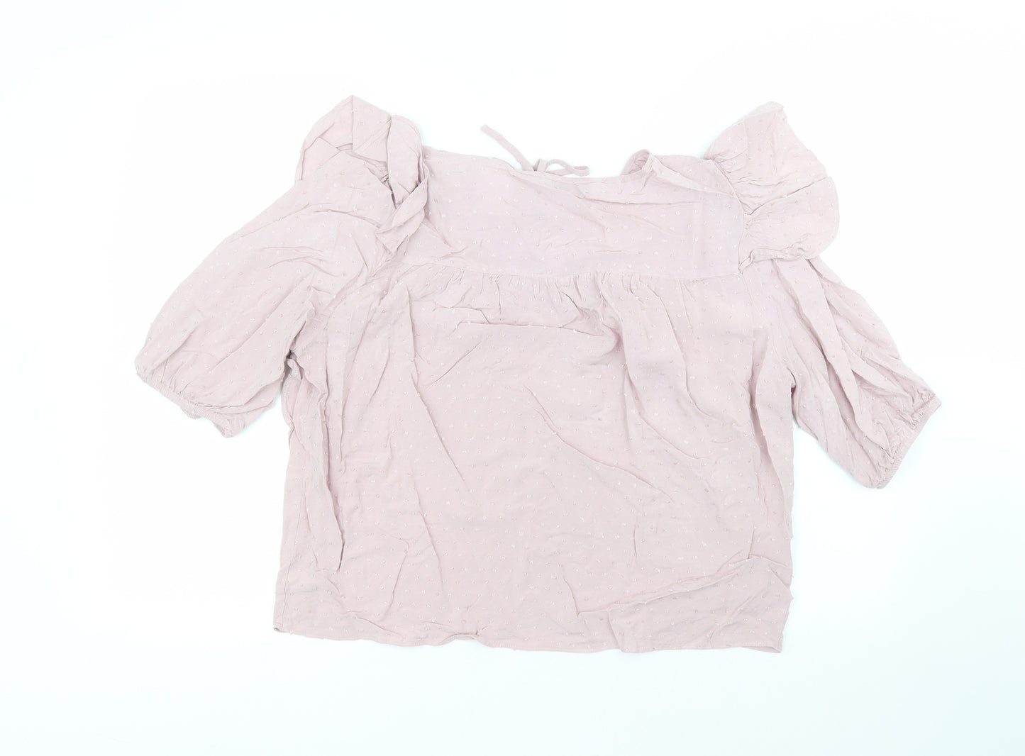 George Womens Pink  Viscose Basic T-Shirt Size 14 Round Neck
