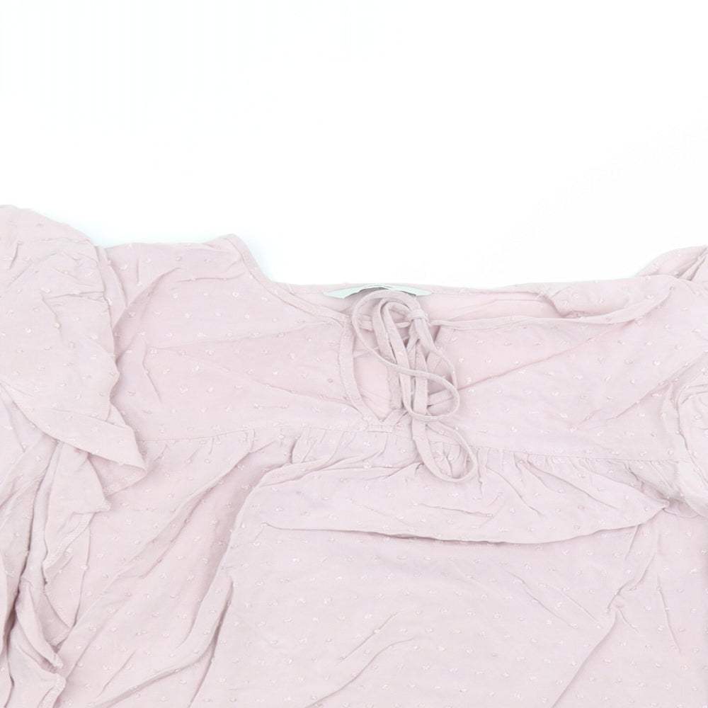George Womens Pink  Viscose Basic T-Shirt Size 14 Round Neck
