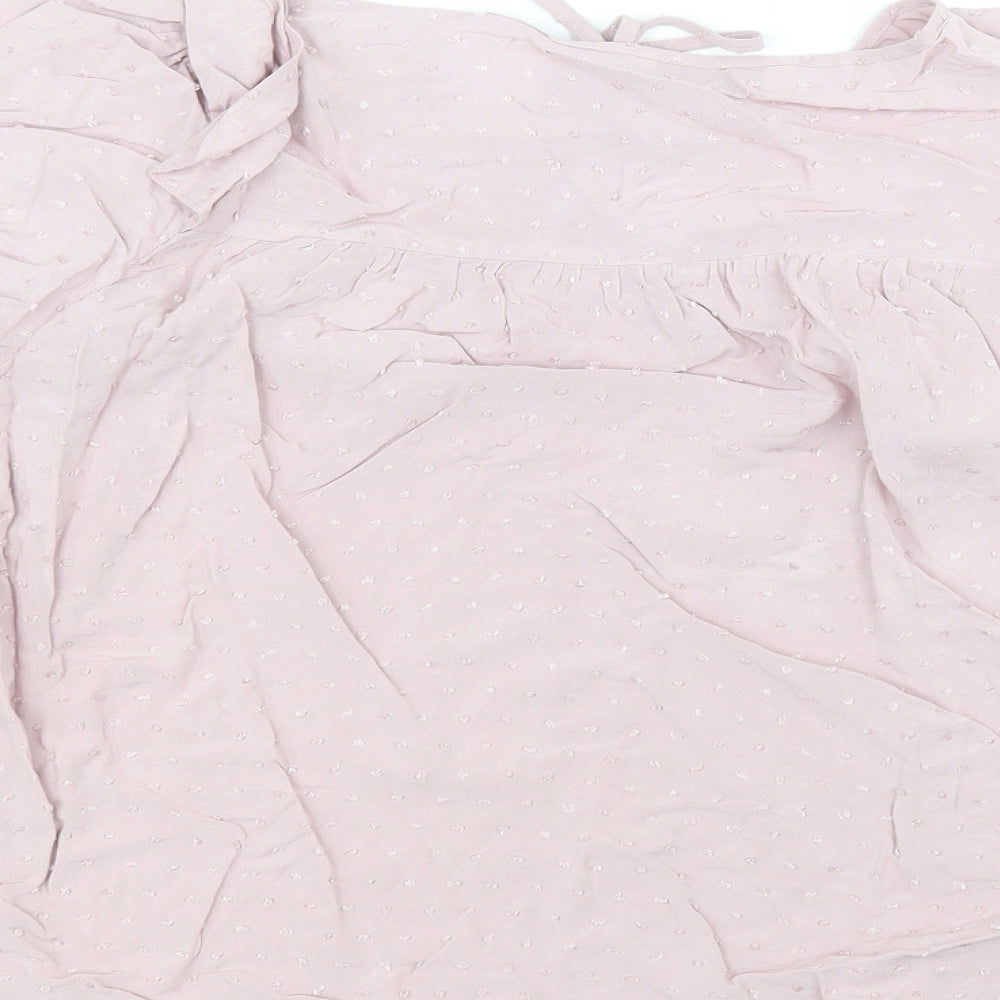 George Womens Pink  Viscose Basic T-Shirt Size 14 Round Neck