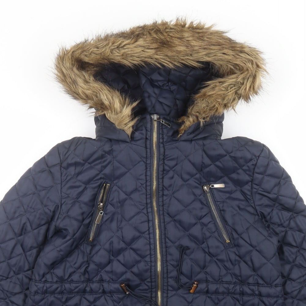 New Look Womens Blue   Parka Coat Size 12