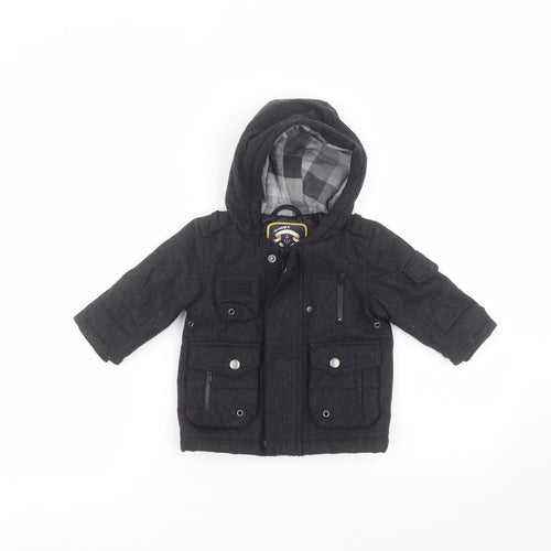 NEXT Baby Black   Parka Coat Size 6-9 Months