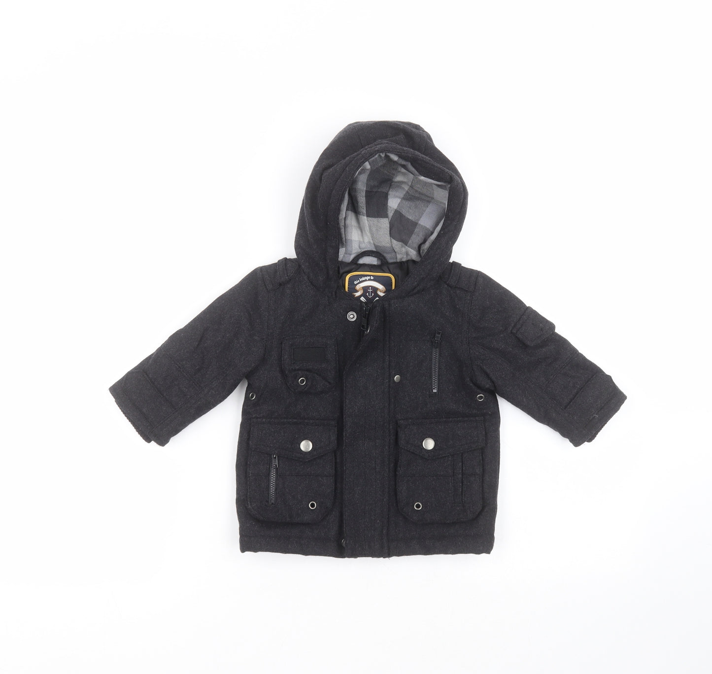 NEXT Baby Black   Parka Coat Size 6-9 Months