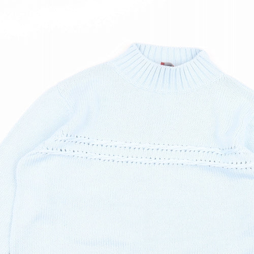 Olsen Womens Blue Round Neck  Acrylic Pullover Jumper Size 12