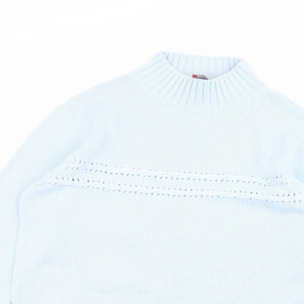 Olsen Womens Blue Round Neck  Acrylic Pullover Jumper Size 12