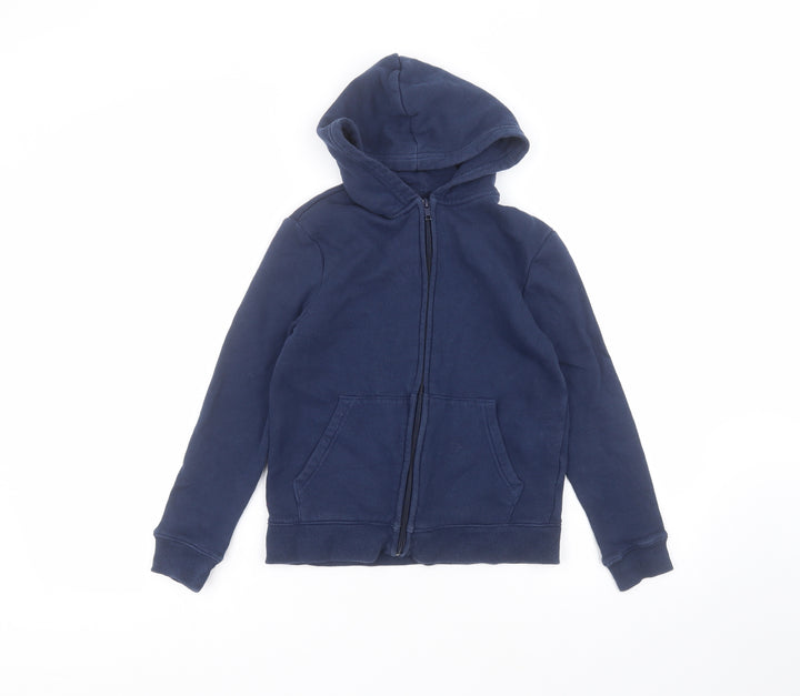 H&M Boys Blue Cotton Full Zip Hoodie Size 9-10 Years