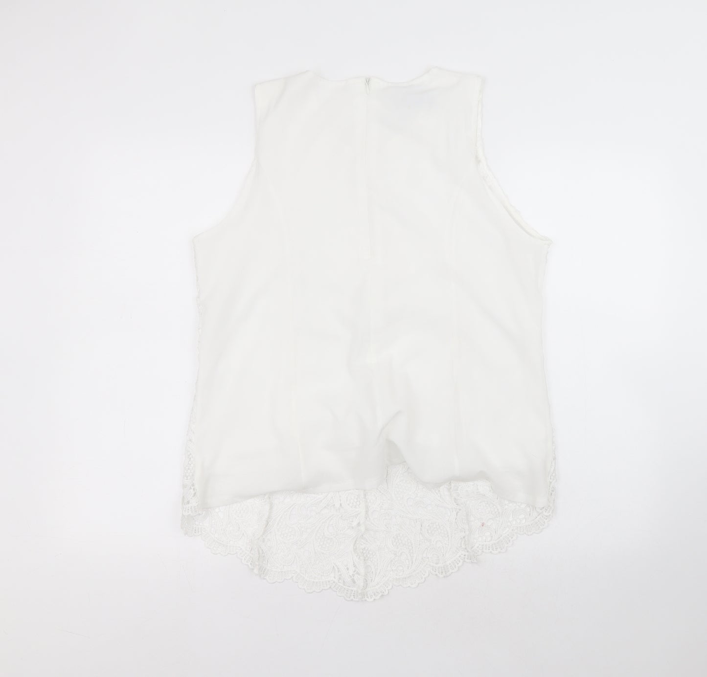 Oioninos Womens White  Polyester Basic T-Shirt Size 3XL Round Neck