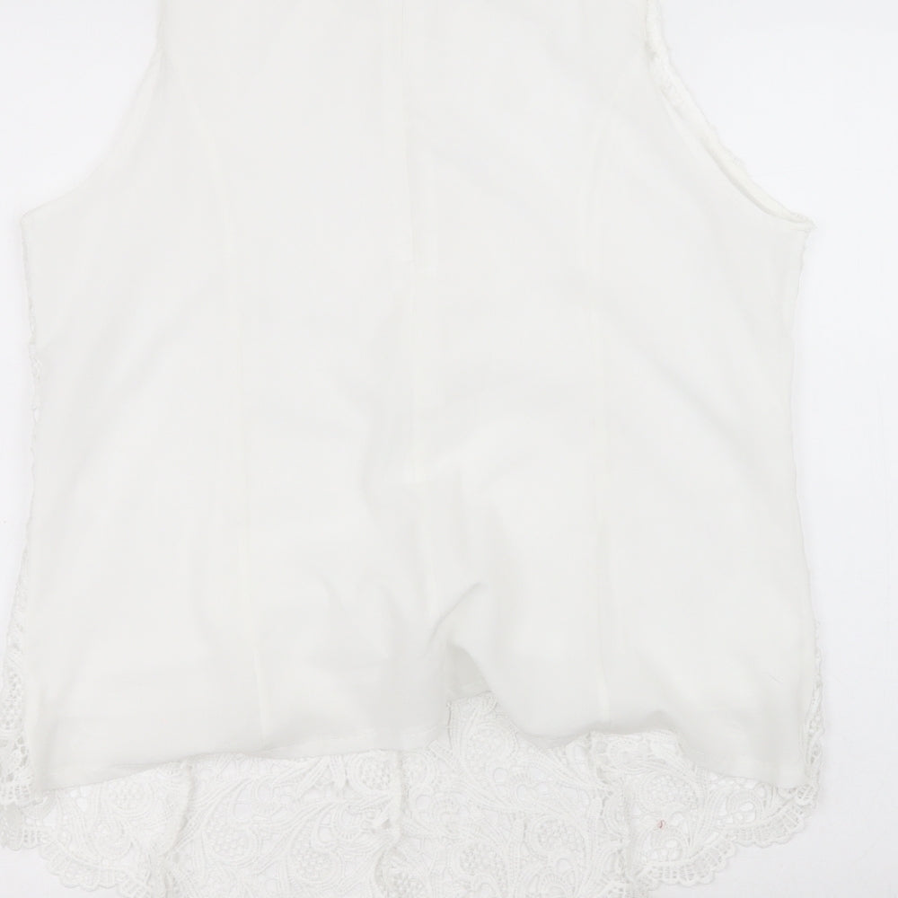 Oioninos Womens White  Polyester Basic T-Shirt Size 3XL Round Neck