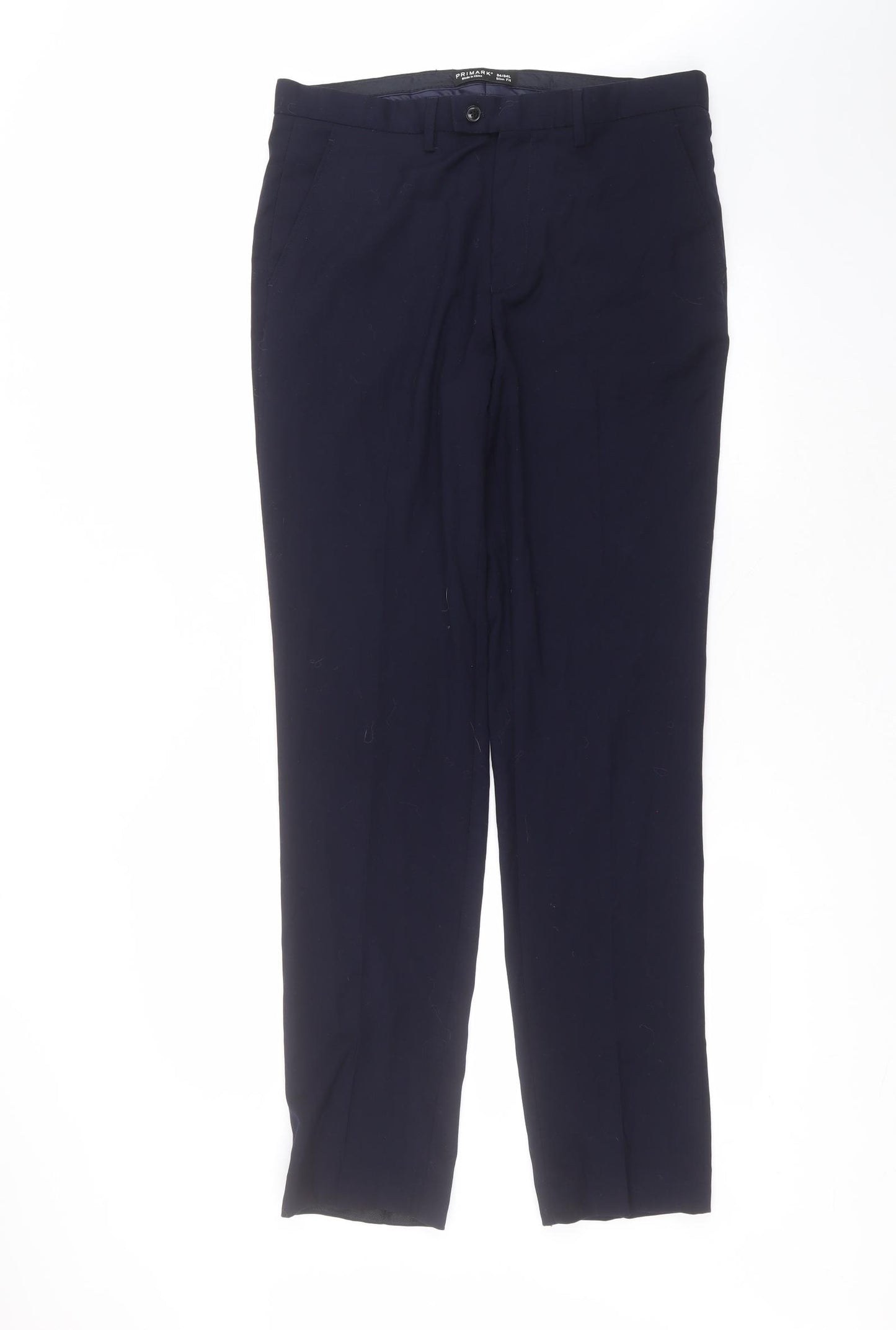 Primark Mens Blue  Polyester Trousers  Size 34 in L34 in Regular