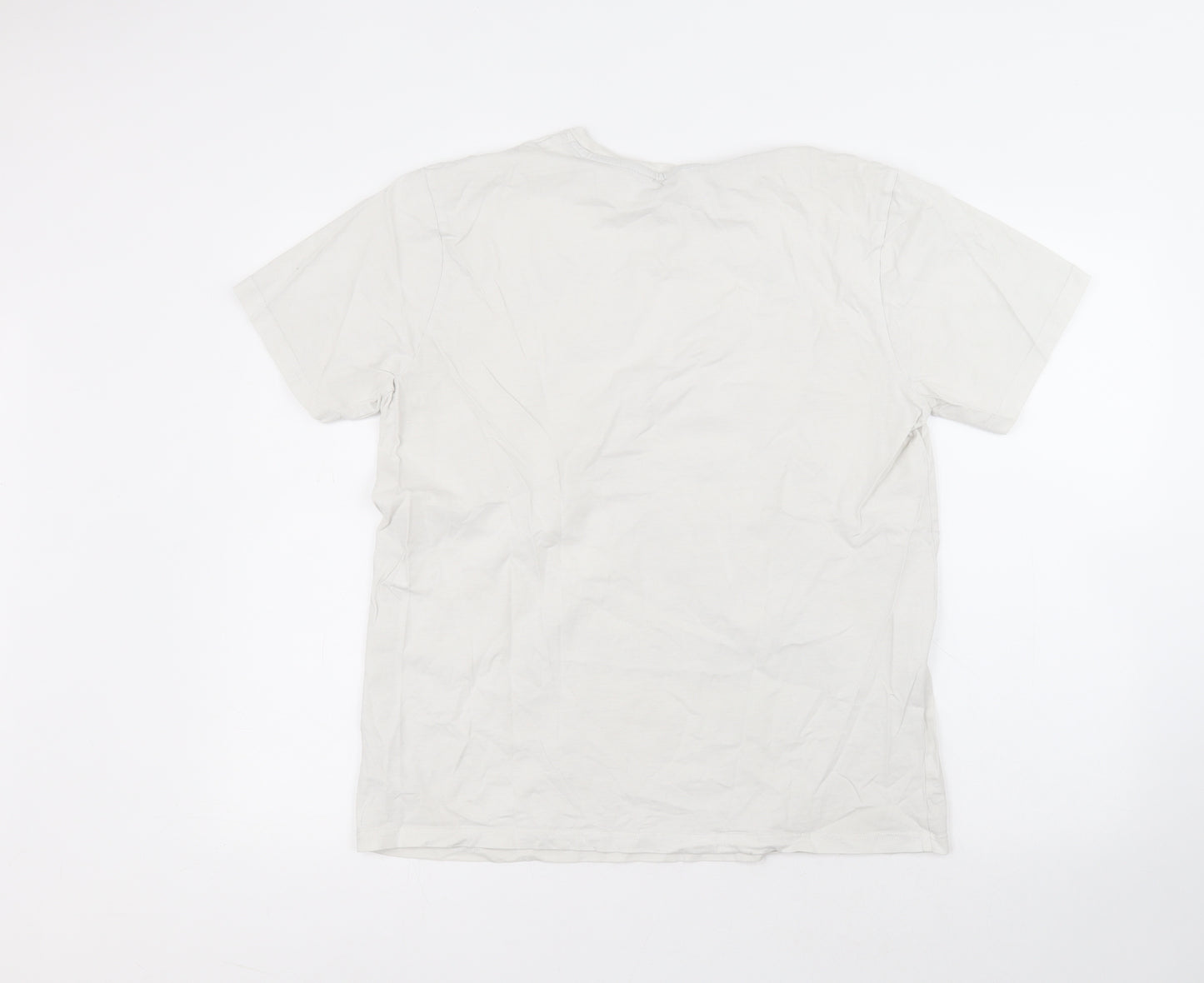 F&F Mens White  Cotton  T-Shirt Size L Round Neck