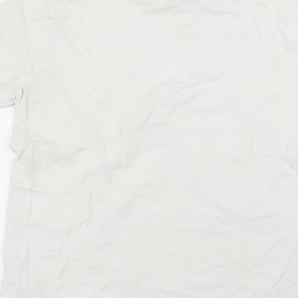 F&F Mens White  Cotton  T-Shirt Size L Round Neck