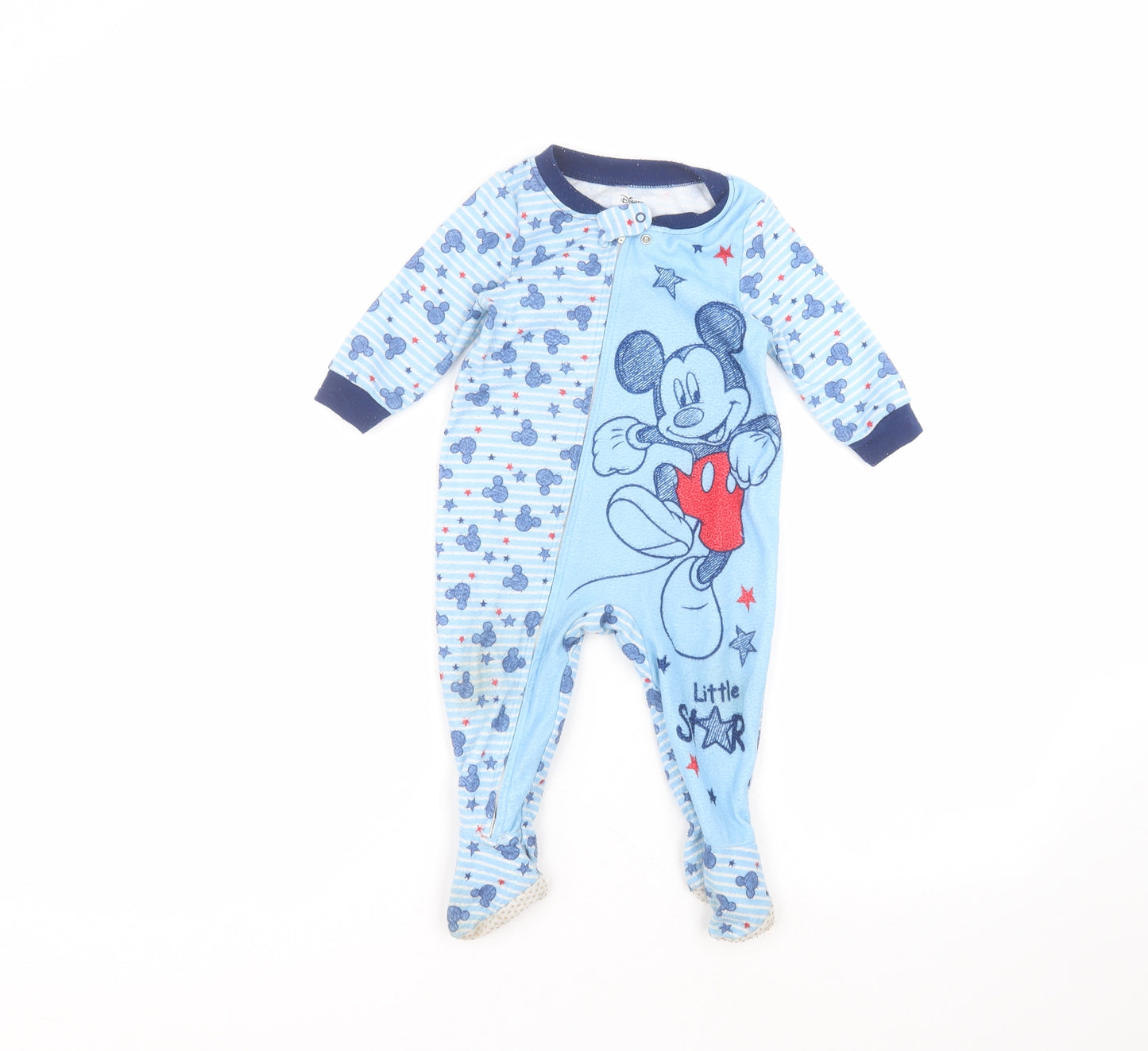 Disney Baby Blue Striped Polyester Coverall One-Piece Size 12 Months