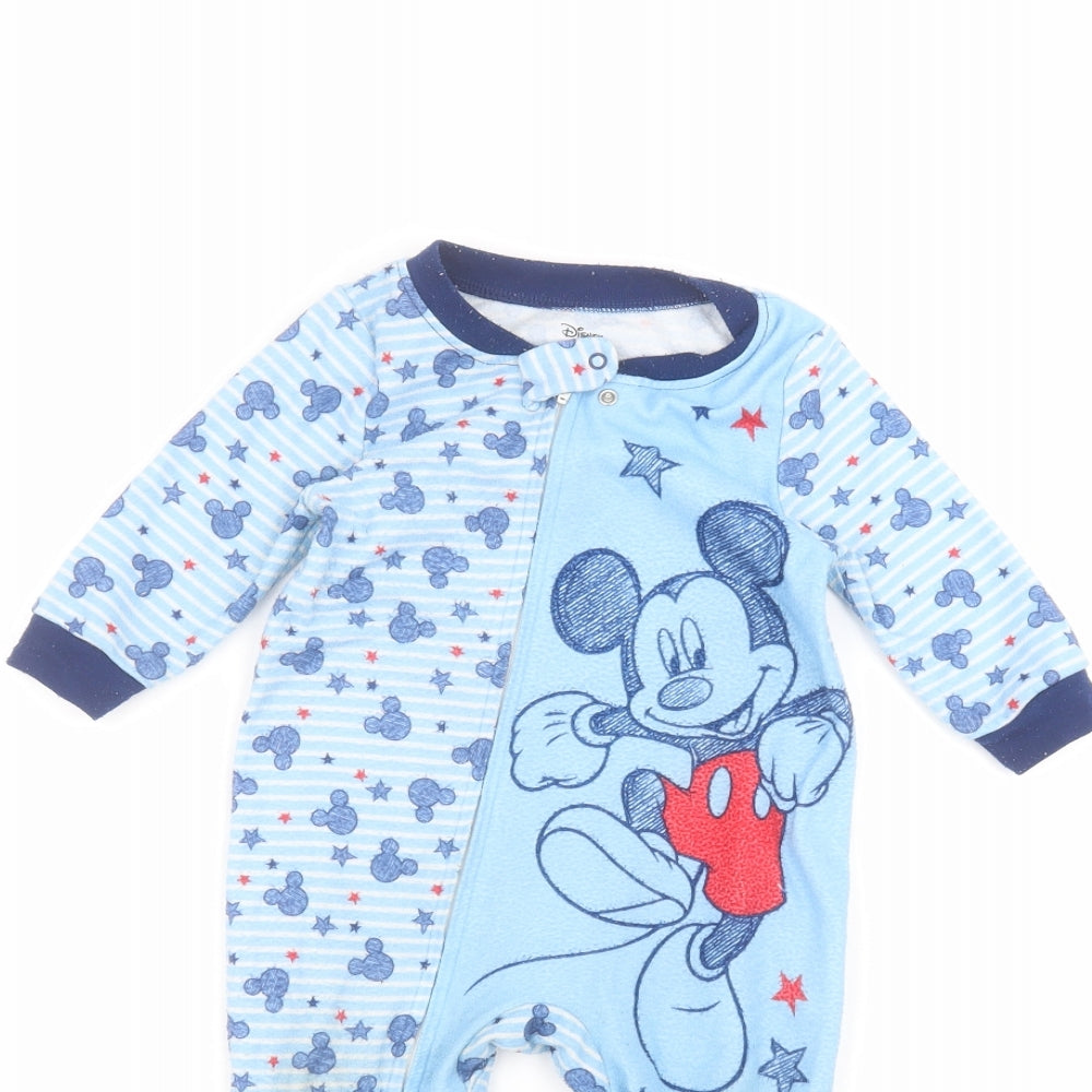 Disney Baby Blue Striped Polyester Coverall One-Piece Size 12 Months