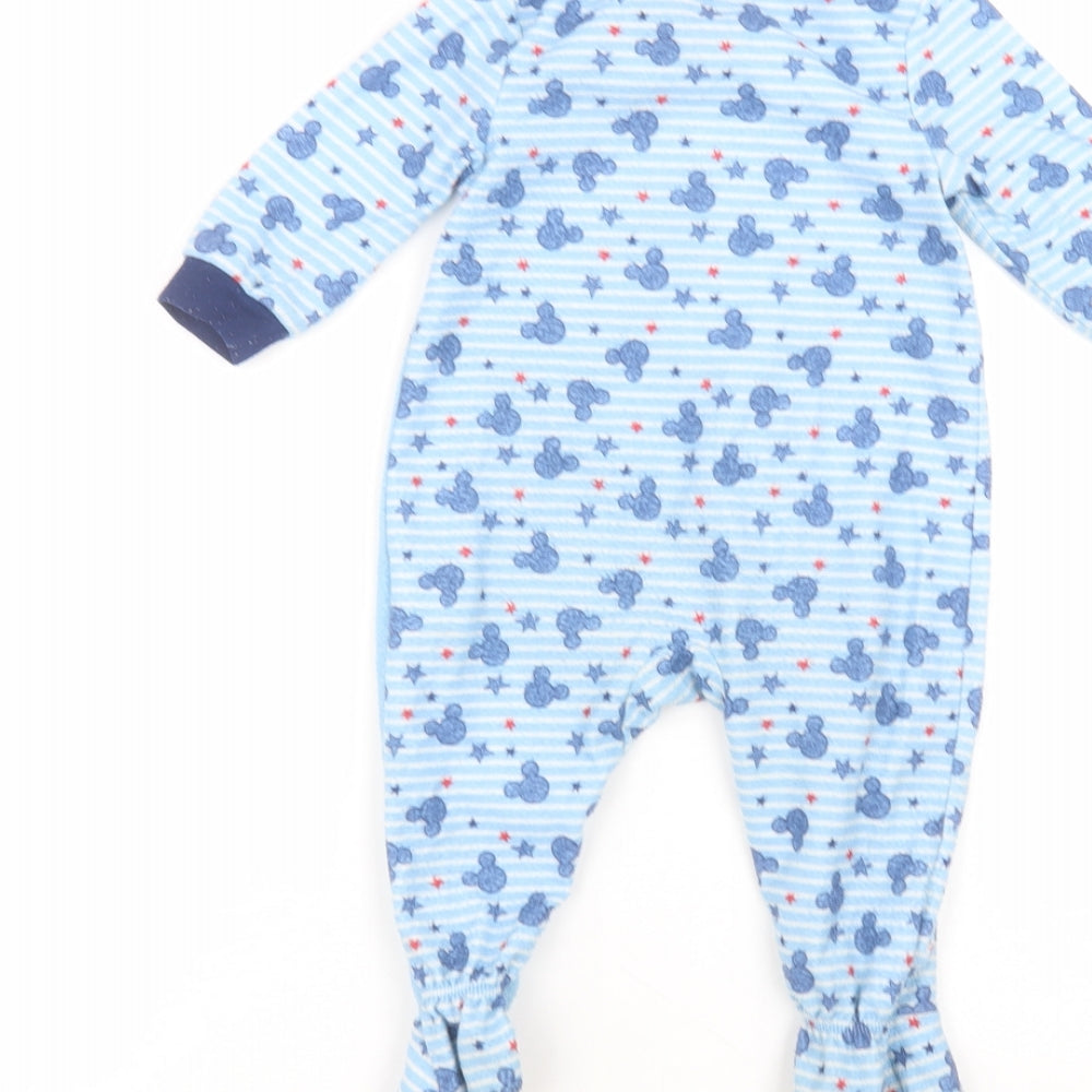 Disney Baby Blue Striped Polyester Coverall One-Piece Size 12 Months