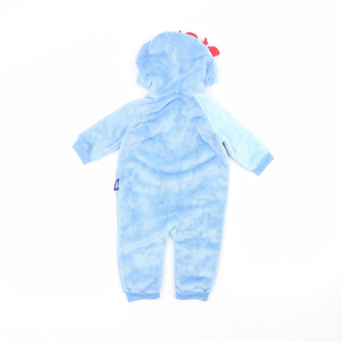 la night garden Baby Blue Solid Polyester Babydoll One Piece Size 12-18 Months