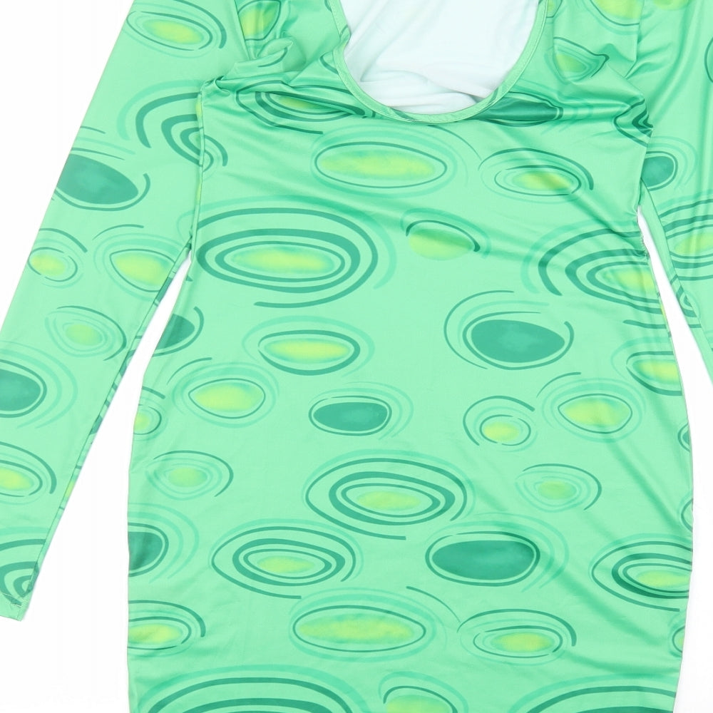 SheIn Womens Green  Polyester Pencil Dress  Size M  Round Neck
