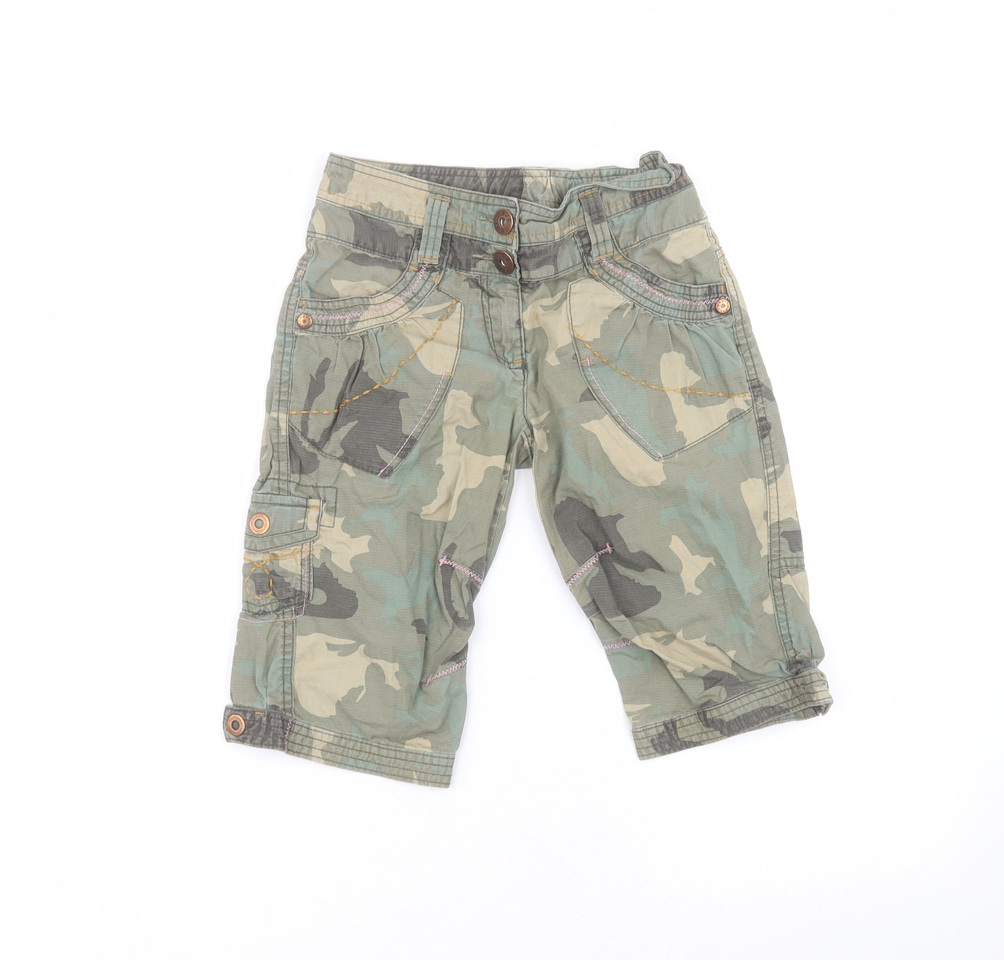 NEXT Boys Green Camouflage Cotton Cargo Shorts Size 10 Years  Regular