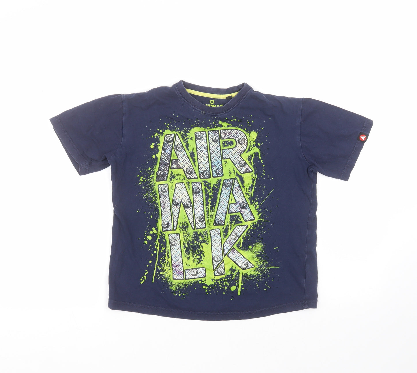 AIRWALK Boys Blue  Cotton Basic T-Shirt Size 9-10 Years Round Neck