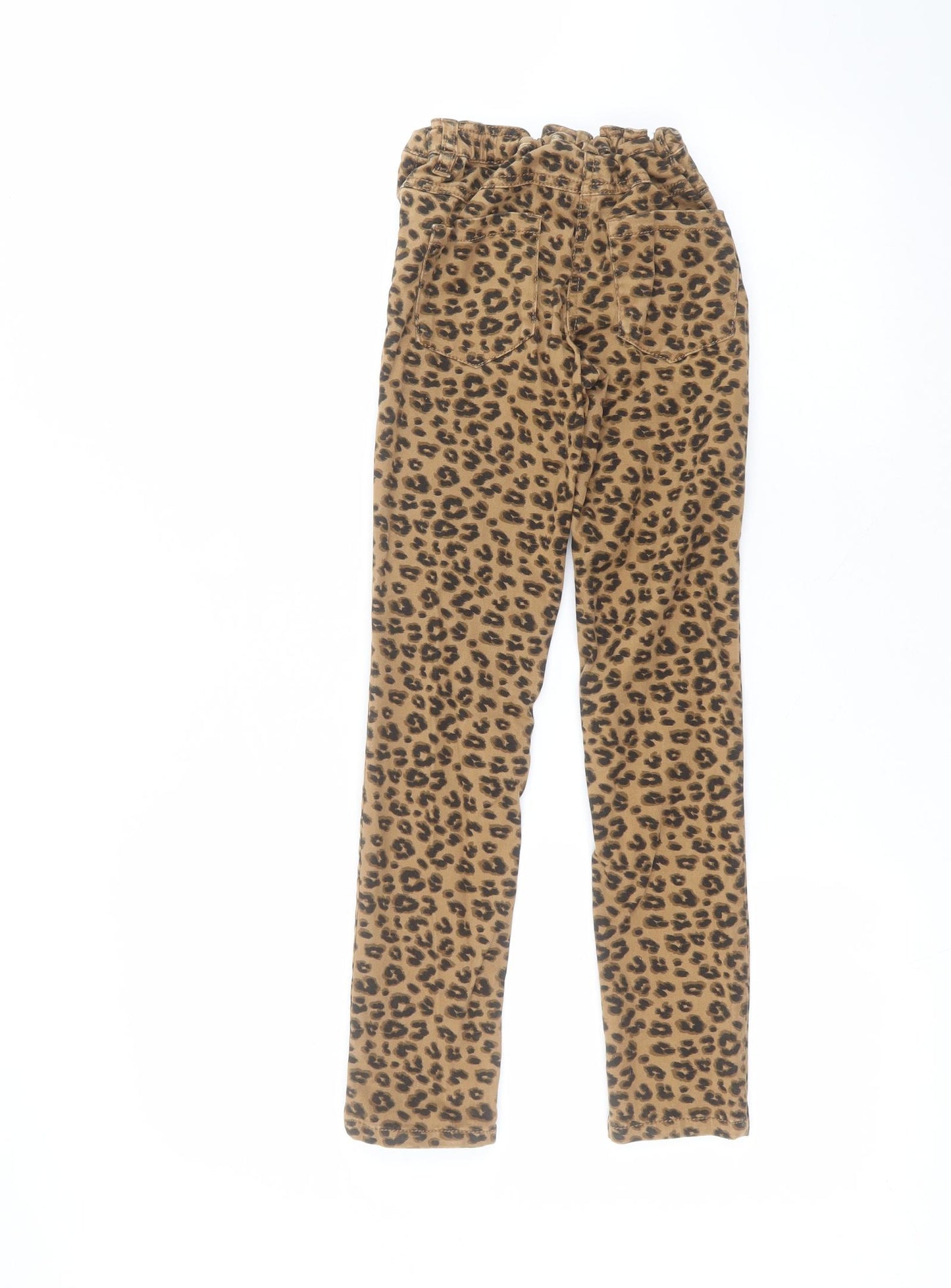 NEXT Girls Brown Animal Print Cotton Skinny Jeans Size 9 Years  Regular