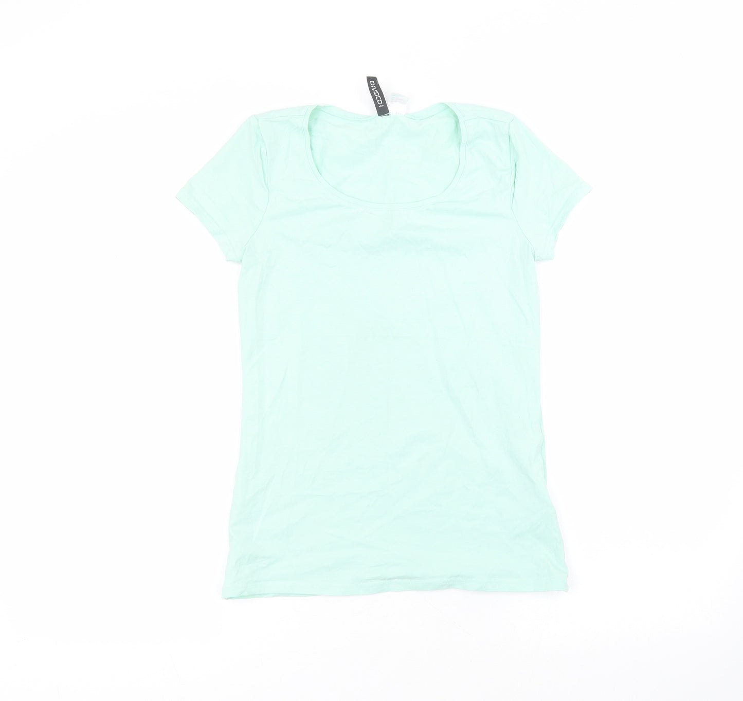 H&M Womens Green  Cotton Basic T-Shirt Size 12 Round Neck