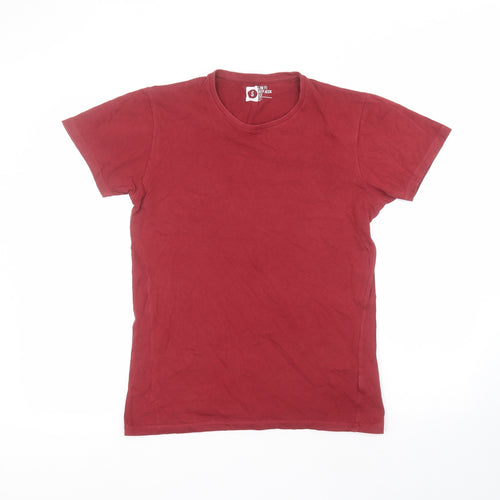 Cedar Wood State Mens Red  Cotton  T-Shirt Size S Round Neck
