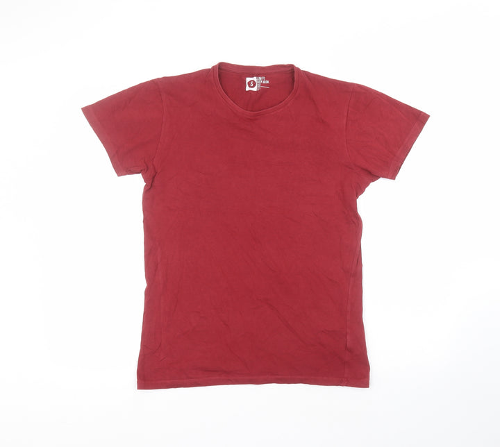 Cedar Wood State Mens Red  Cotton  T-Shirt Size S Round Neck