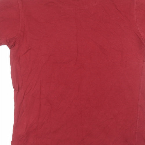 Cedar Wood State Mens Red  Cotton  T-Shirt Size S Round Neck