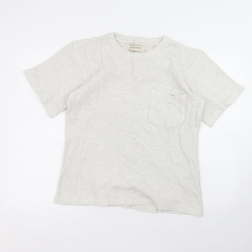 Fosters Womens White Round Neck  Cotton Pullover Jumper Size S