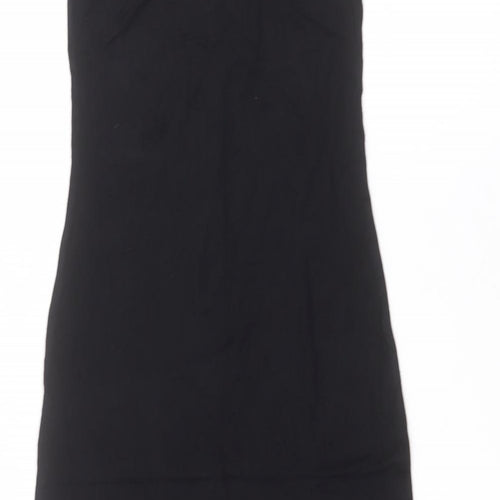Boohoo Womens Black  Viscose Pencil Dress  Size 8  Round Neck