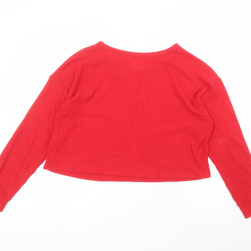 Primark Womens Red  Polyester Basic T-Shirt Size M Round Neck