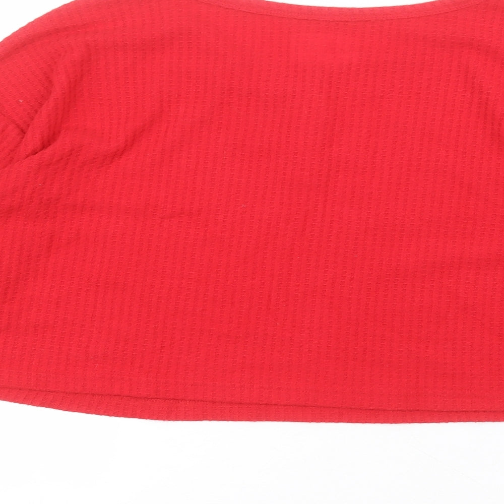 Primark Womens Red  Polyester Basic T-Shirt Size M Round Neck