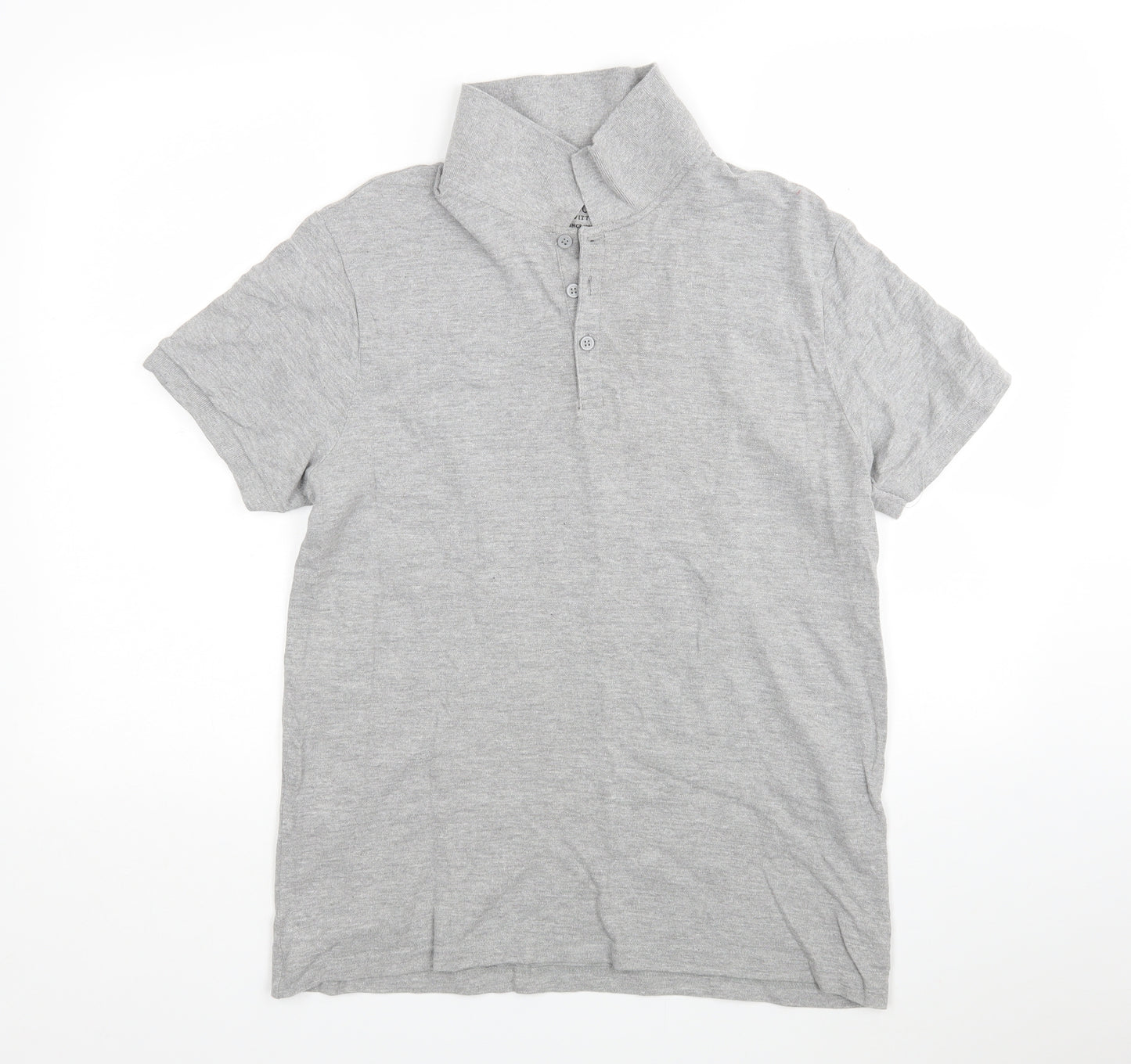 George Mens Grey  Cotton  Polo Size M Collared