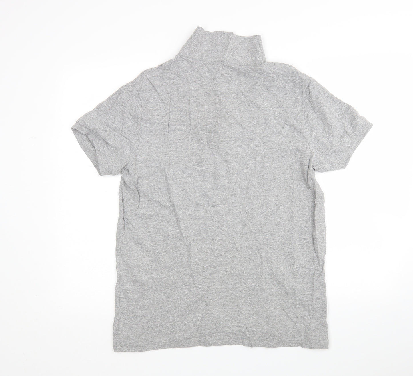George Mens Grey  Cotton  Polo Size M Collared