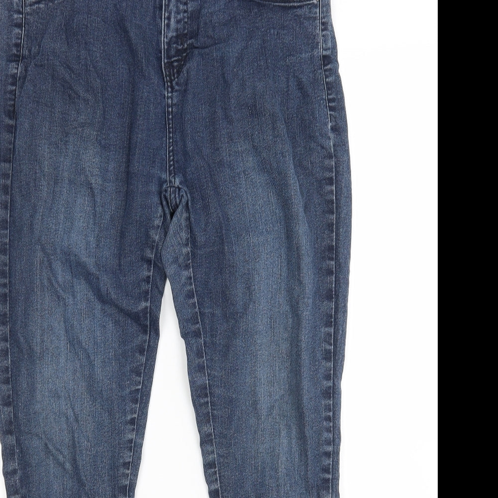 Preworn Womens Blue  Cotton Skinny Jeans Size 12 L28 in Regular