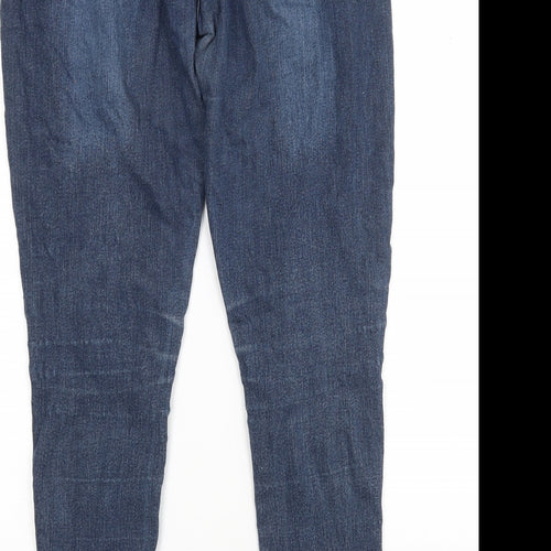 Preworn Womens Blue  Cotton Skinny Jeans Size 12 L28 in Regular