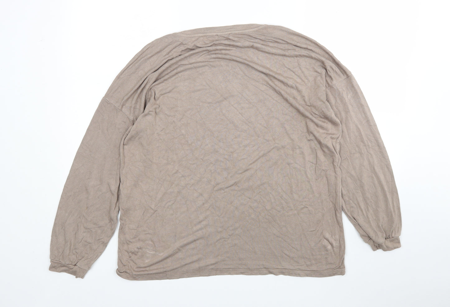 Street One  Womens Brown Round Neck  Viscose Pullover Jumper Size 16