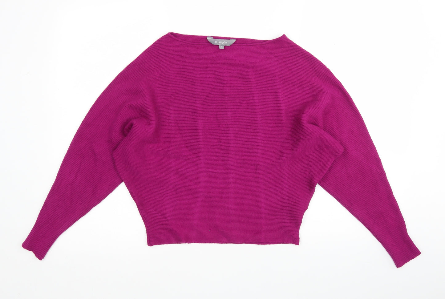 Priciples Womens Pink Round Neck  Viscose Pullover Jumper Size S