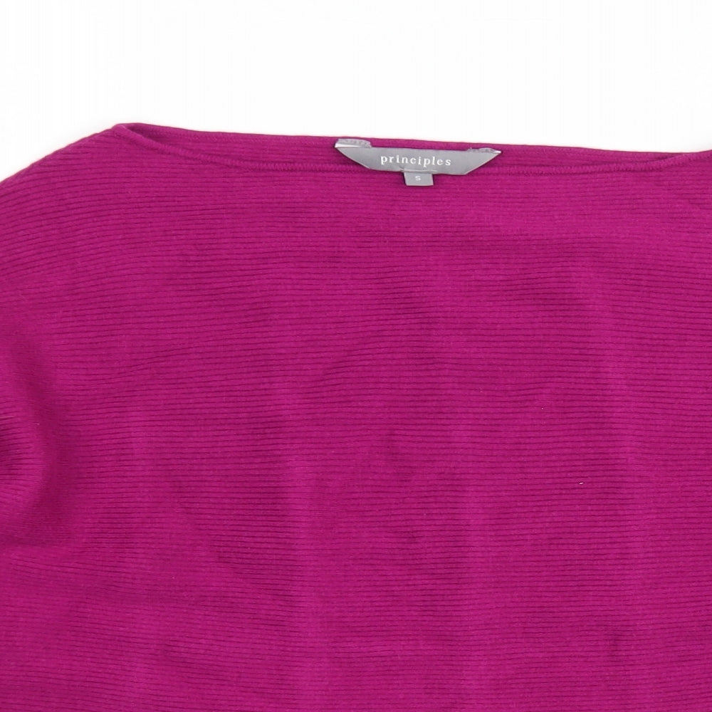 Priciples Womens Pink Round Neck  Viscose Pullover Jumper Size S