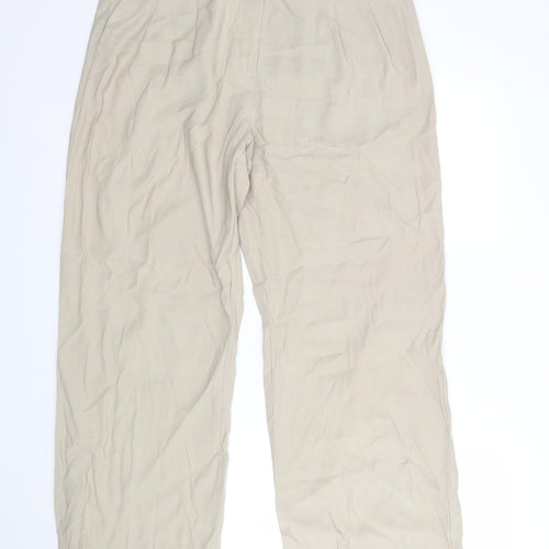 F&F Womens Beige  Viscose Trousers  Size 16 L29 in Regular