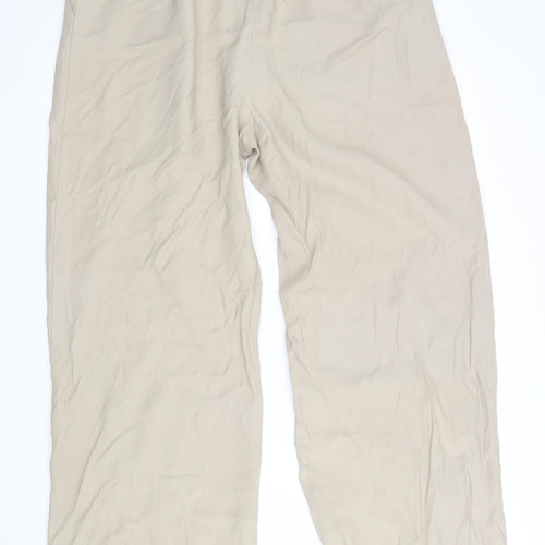 F&F Womens Beige  Viscose Trousers  Size 16 L29 in Regular