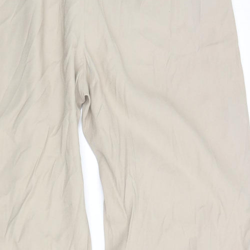 F&F Womens Beige  Viscose Trousers  Size 16 L29 in Regular