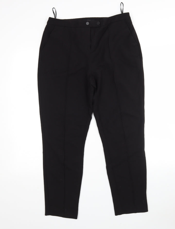 F&F Womens Black Polyester Trousers Size 10 L28 in Regular