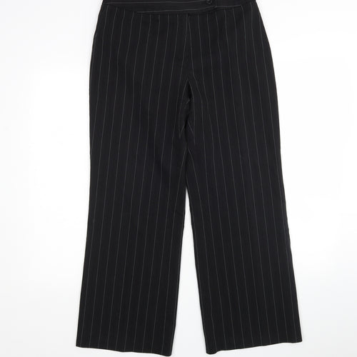 m&s Womens Multicoloured Striped Polyester Trousers  Size 12 L29 in Regular