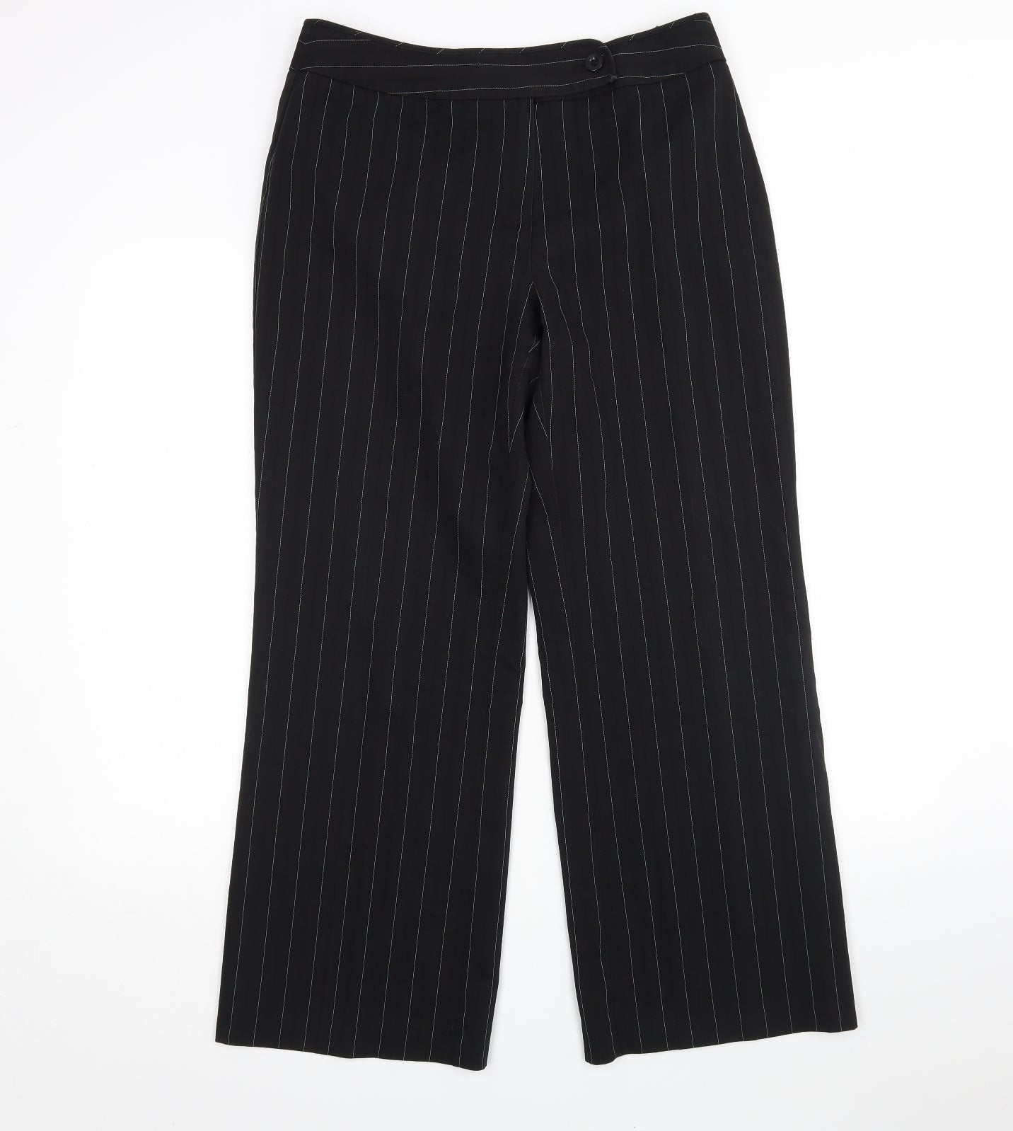 m&s Womens Multicoloured Striped Polyester Trousers  Size 12 L29 in Regular