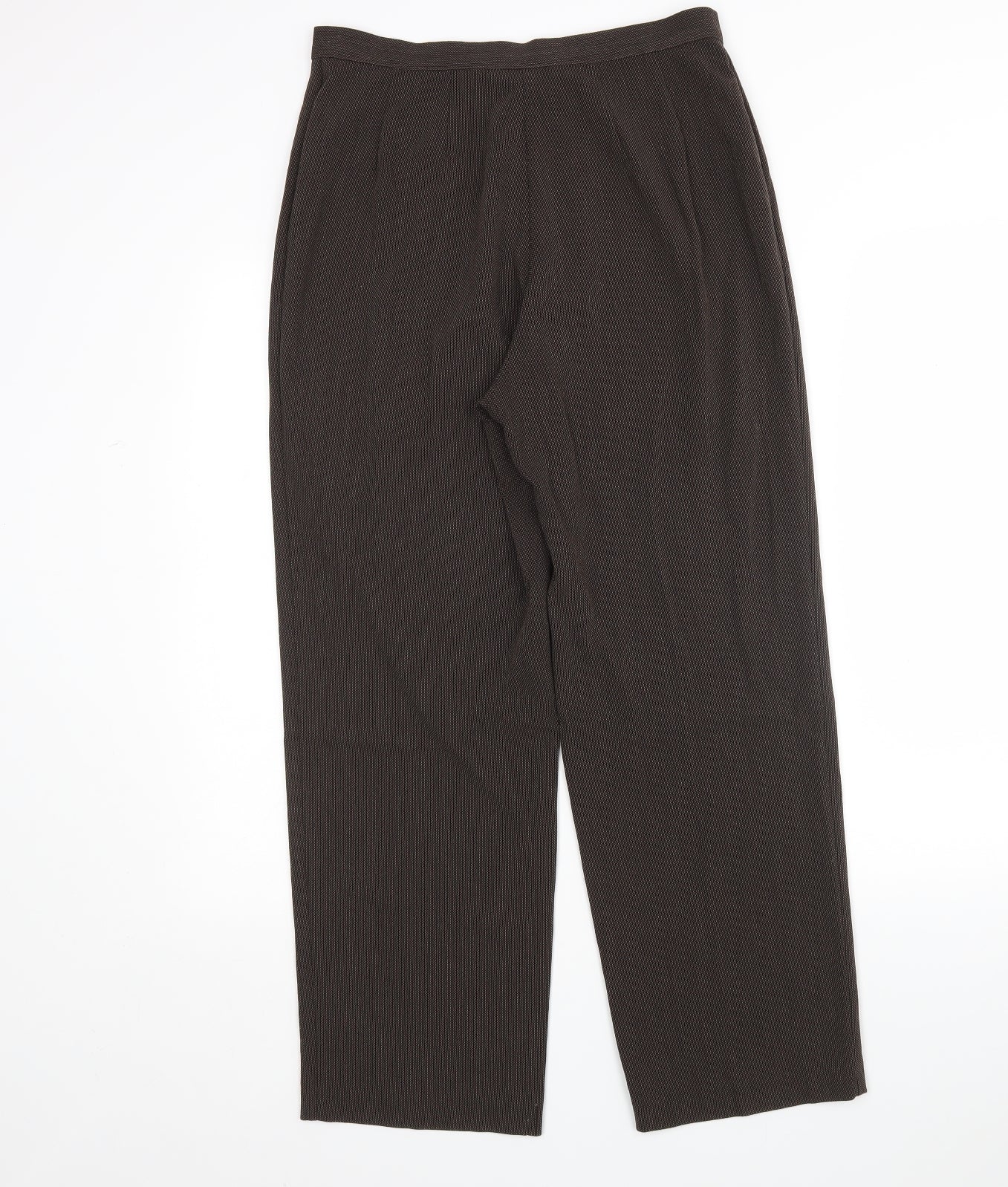 M&S Womens Brown  Polyester Trousers  Size 12 L27 in Regular