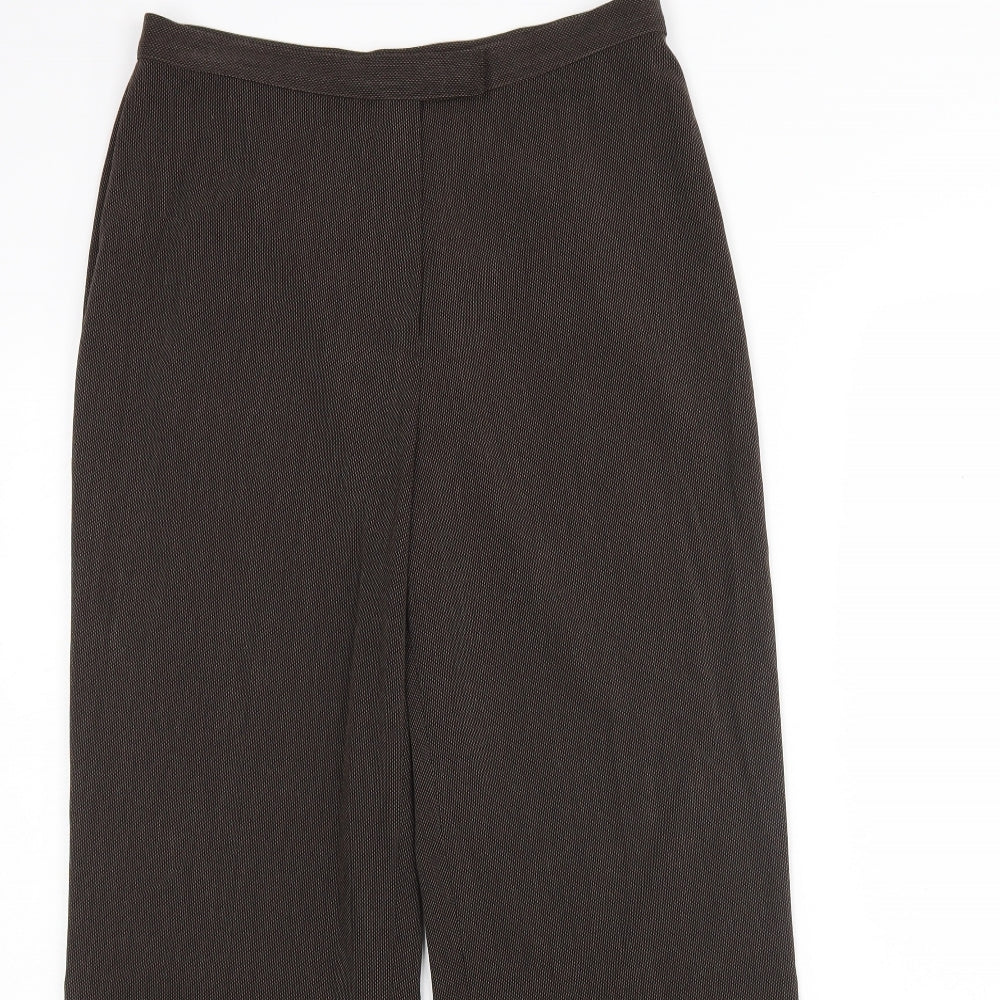 M&S Womens Brown  Polyester Trousers  Size 12 L27 in Regular
